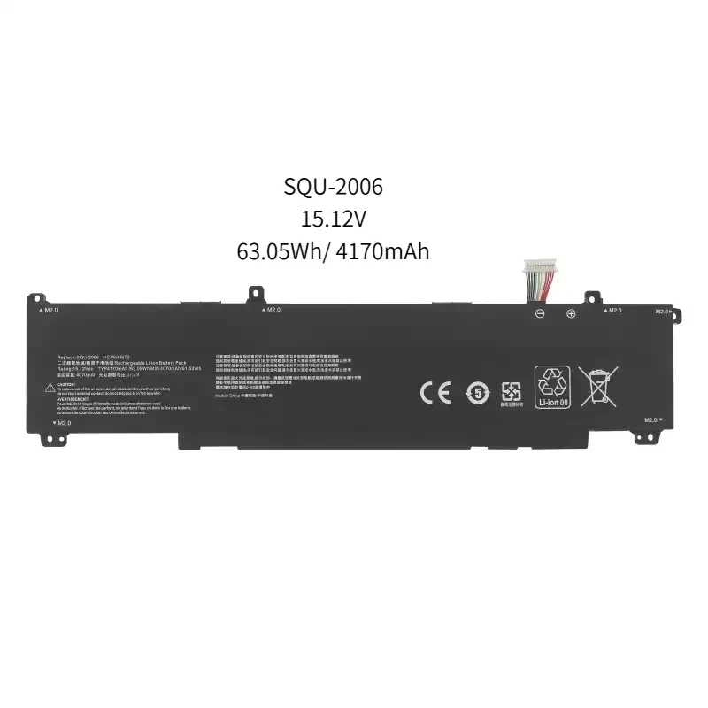

Новый аккумулятор для ноутбука SQU-2006 для Hasee S8D6 Z7D6 Z8D6 916QA155H 4ICP6/60/72 4070 мАч 15,12 В 61,53 Втч