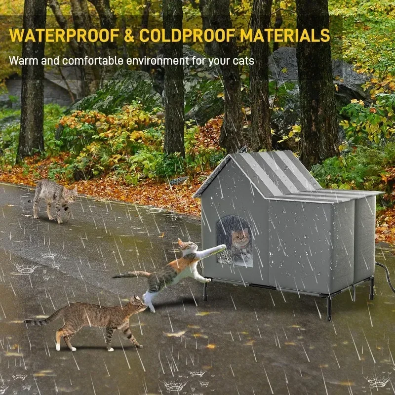 Outdoor pet cat house heightening heating winter warm cat house waterproof and windproof stray cat nest