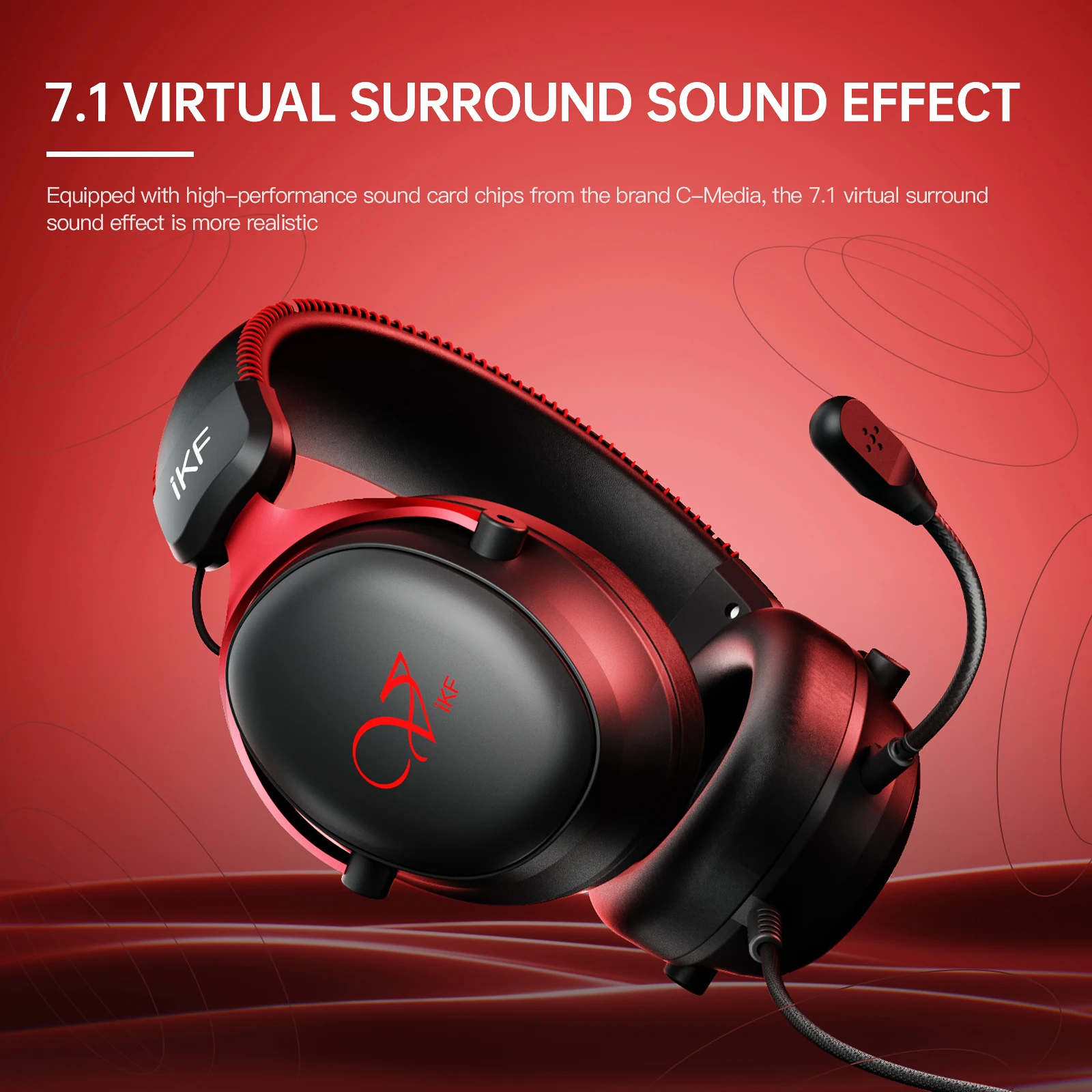 IKF V11 Pro 2.4G/Bluetooth casque sans fil casque de jeu 7.1 Surround 125H temps de lecture 12ms faible latence pour PC/FPS eSports