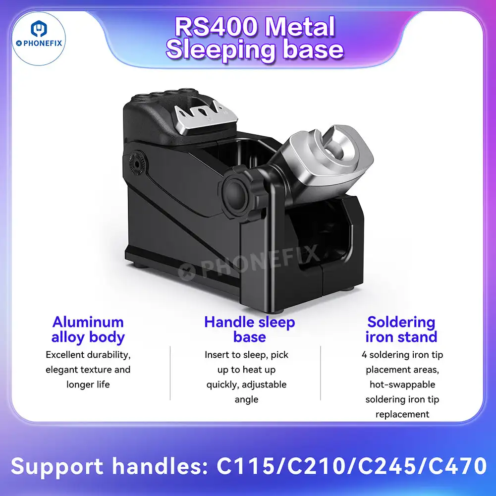 Supporto per saldatore i2C RS400 Supporto per saldatore per T245 T115 T210 T470 Punta di ferro Sugon Aixun Stazione di saldatura Strumenti di saldatura
