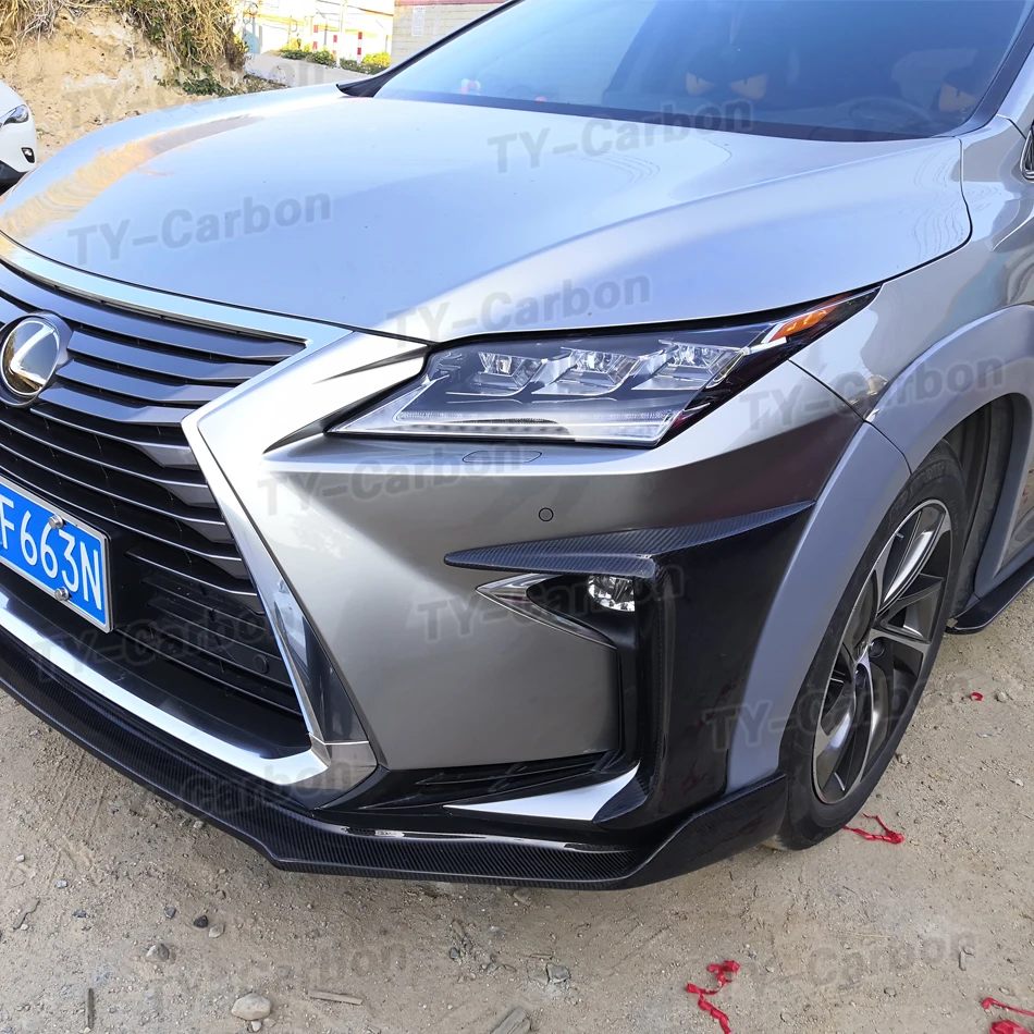 Carbon Fiber / FRP Front Bumper Foglamp Eyelids Splitters Trim Covers For Lexus RX300 RX450H 2016-2019 Car Styling