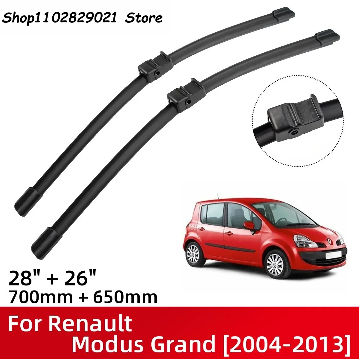 Front Wiper Blades For Renault Modus Grand 2004-2013 Windshield Windscreen Window 28