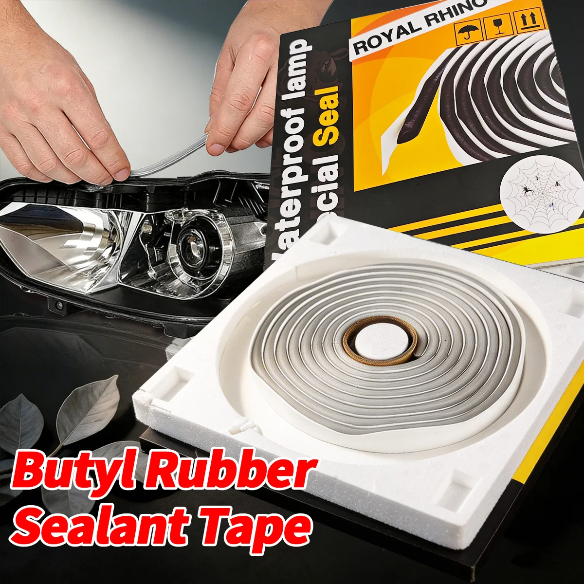Headlight Sealant Seal Snake Car Headlamp Glue Butyl Rubber Glue Reseal Hid Headlamps Taillight Shield Glue Waterproof Tapes