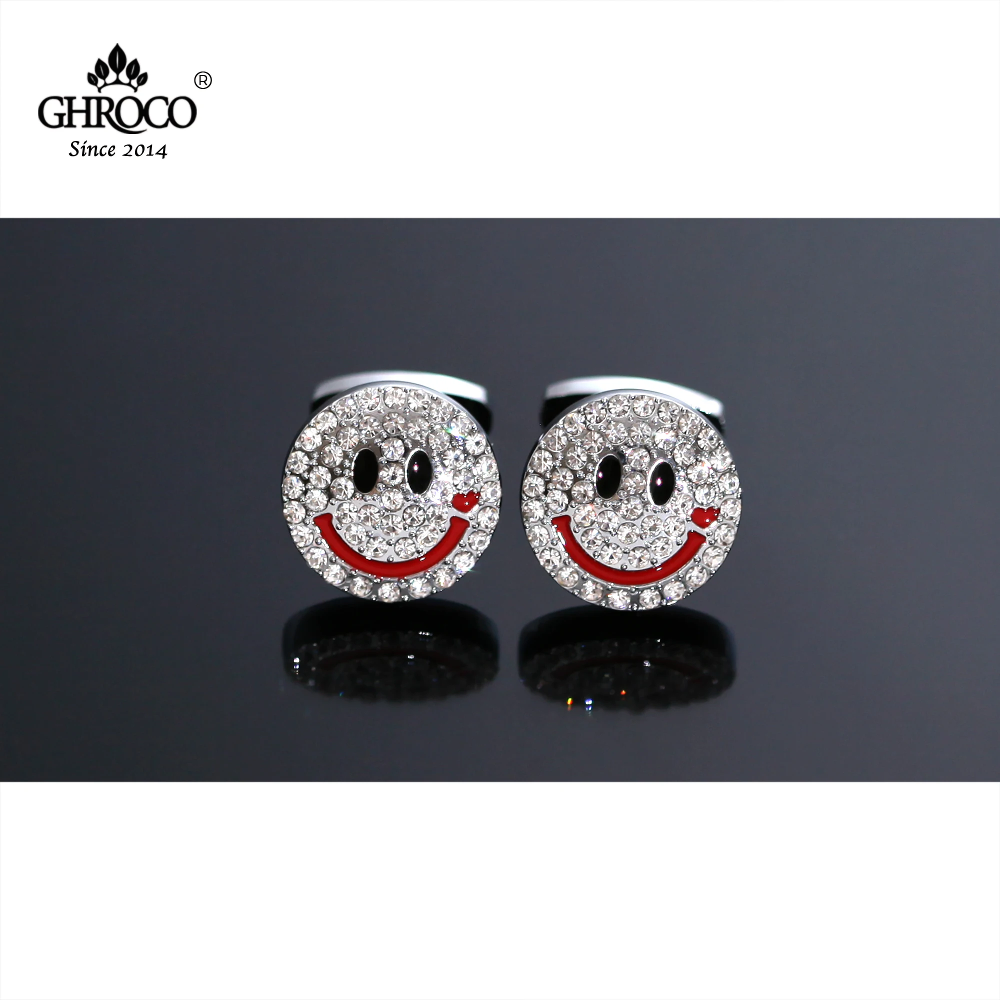 

GHROCO High-Quality Exquisite Smile Face Cufflink for French Cuff Dress Shirt Fashion Luxury Gift for Business Men and Wedding