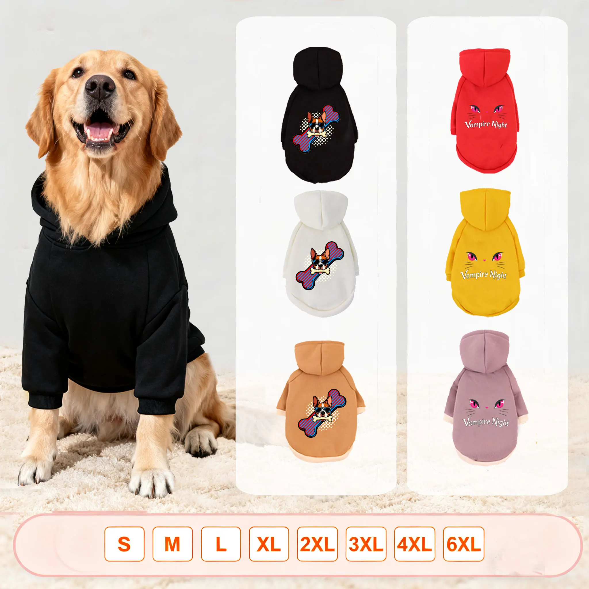 

1 Pc Pet Hallowmas Hooded Sweatshirt Cats & Dogs Fashionable Dressing Bichon Golden Retriever Autumn Winter Outdoor Wear