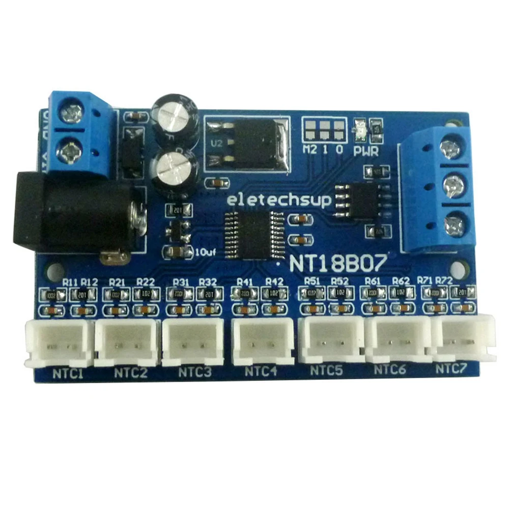 7 каналов RS485 NTC датчик температуры измерение MODBUS RTU безбумажный рекордер PLC NT18B07