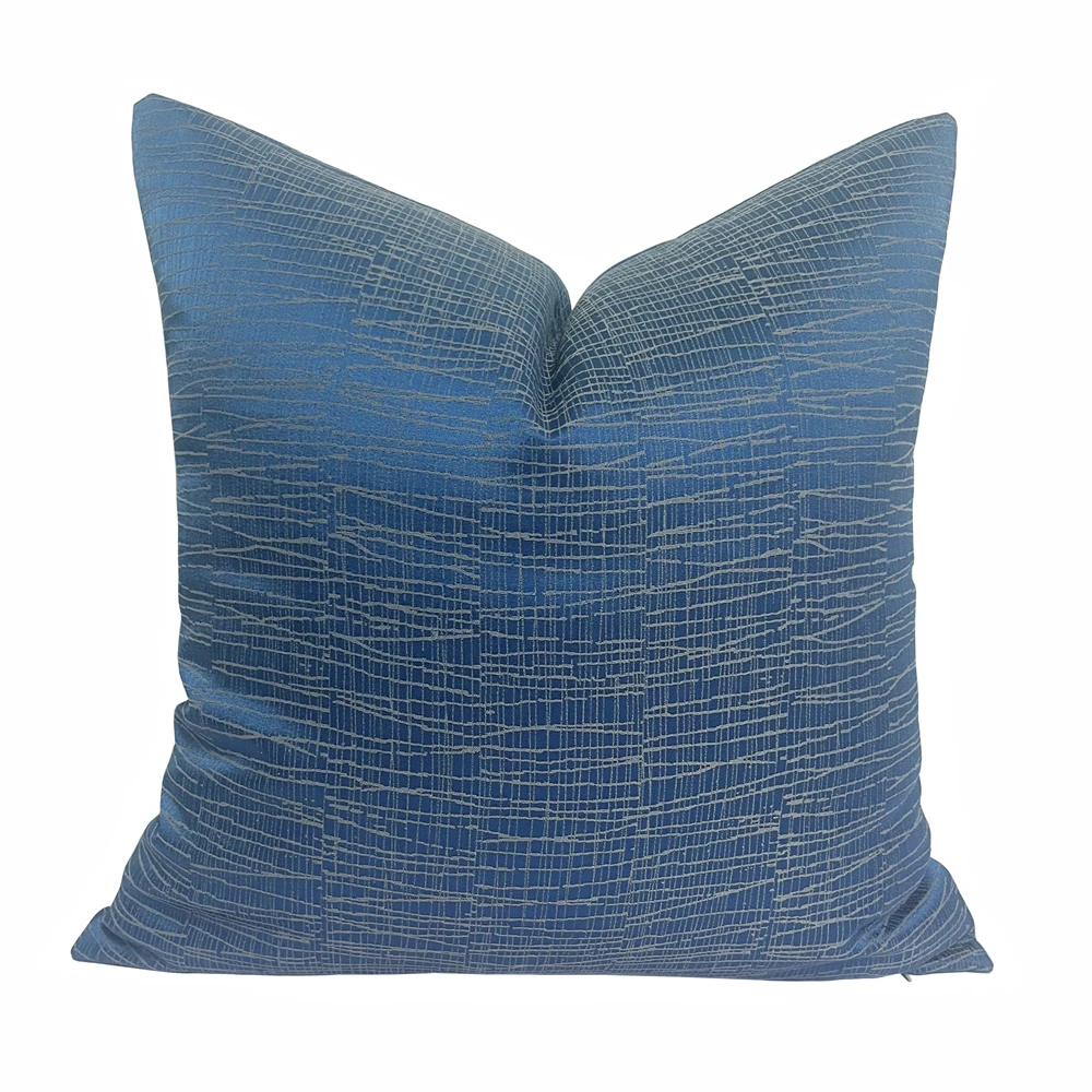 Soft Texture Blue Gray Woven Decorative Pillow Case 18x18