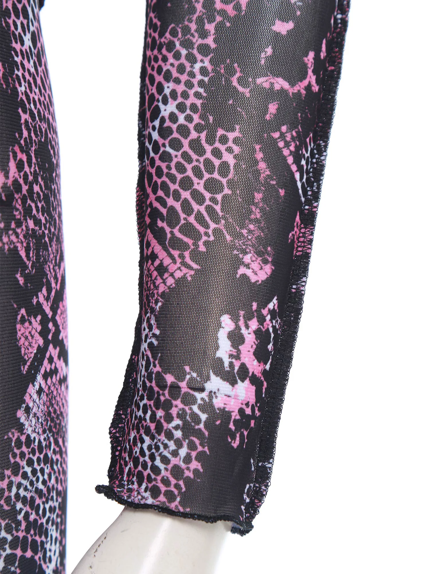 الكبار النساء أنيق طباعة الجسم السراويل بيكيني التستر واقية من الشمس ارتداءها رقيقة جدا انظر من خلال تنفس عارية الذراعين داخلية #5