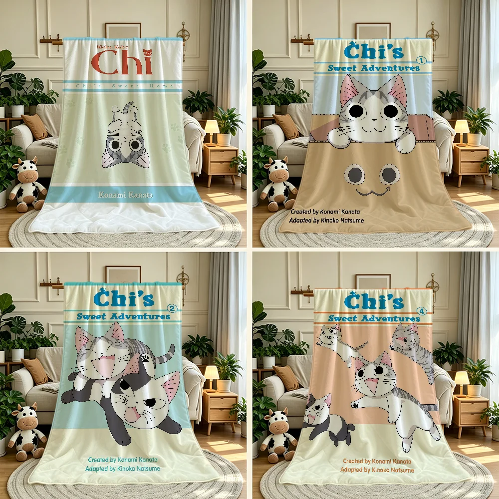 C-Chi-I S-Sweet Cute Adventures Blanket Throw Super Cosy Plush Living Room Sofa Couch Childish Birthday Gifts