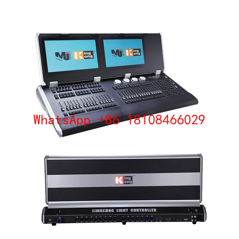 Фото Профессиональный контроллер сценического освещения KingKong на ПК, пульт управления DMX 512, DJ-консоль с двумя панелями для управления светом