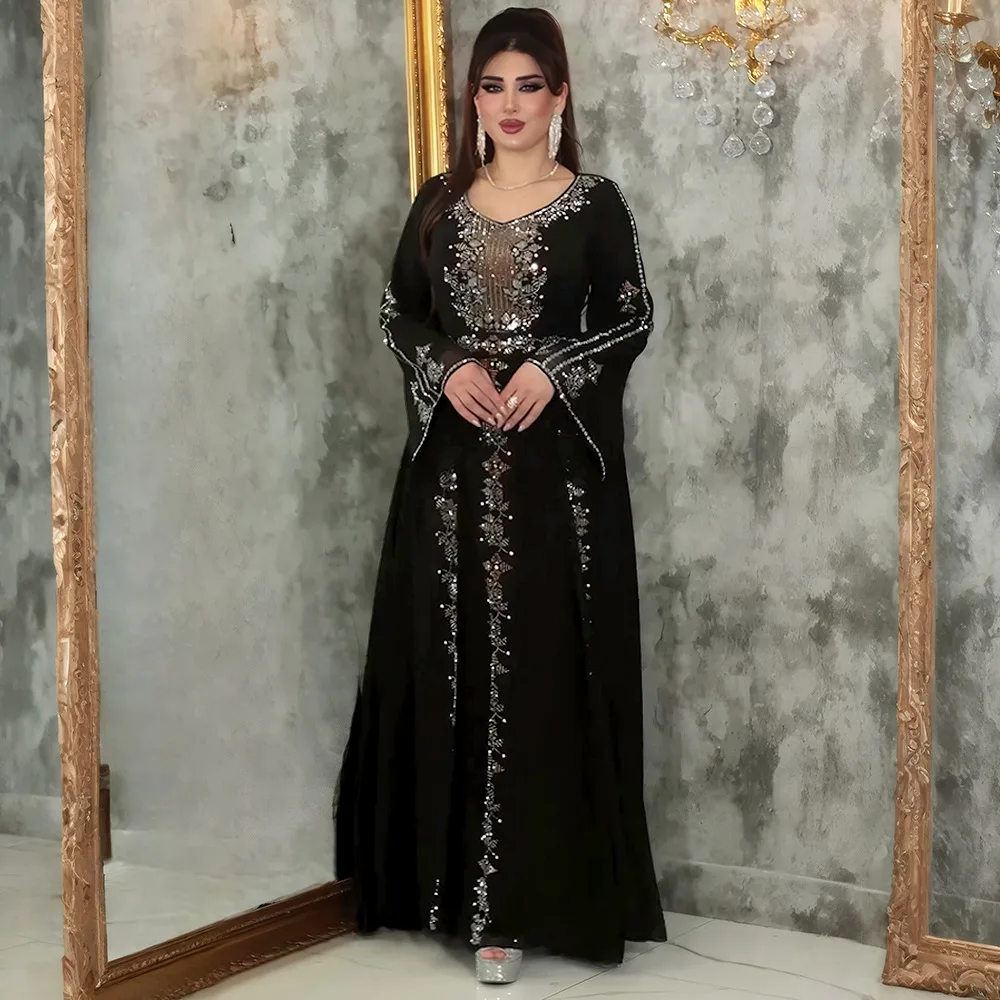 2025 Abayas para mujeres Dubai lujo africano musulmán moda vestido caftán Marocain vestidos de fiesta de noche Boubou Robe Djellaba Mujer