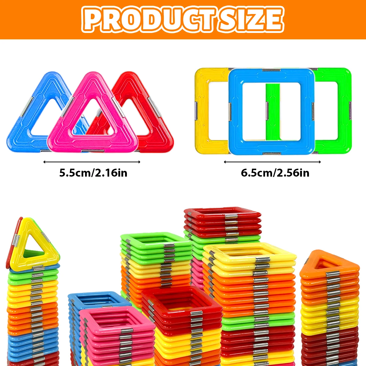 Blocchi magnetici 2D/3D Magneti fai da te Giocattoli Montessori Educazione Set di costruzione per 3 anni + Regali di compleanno per bambini di età superiore