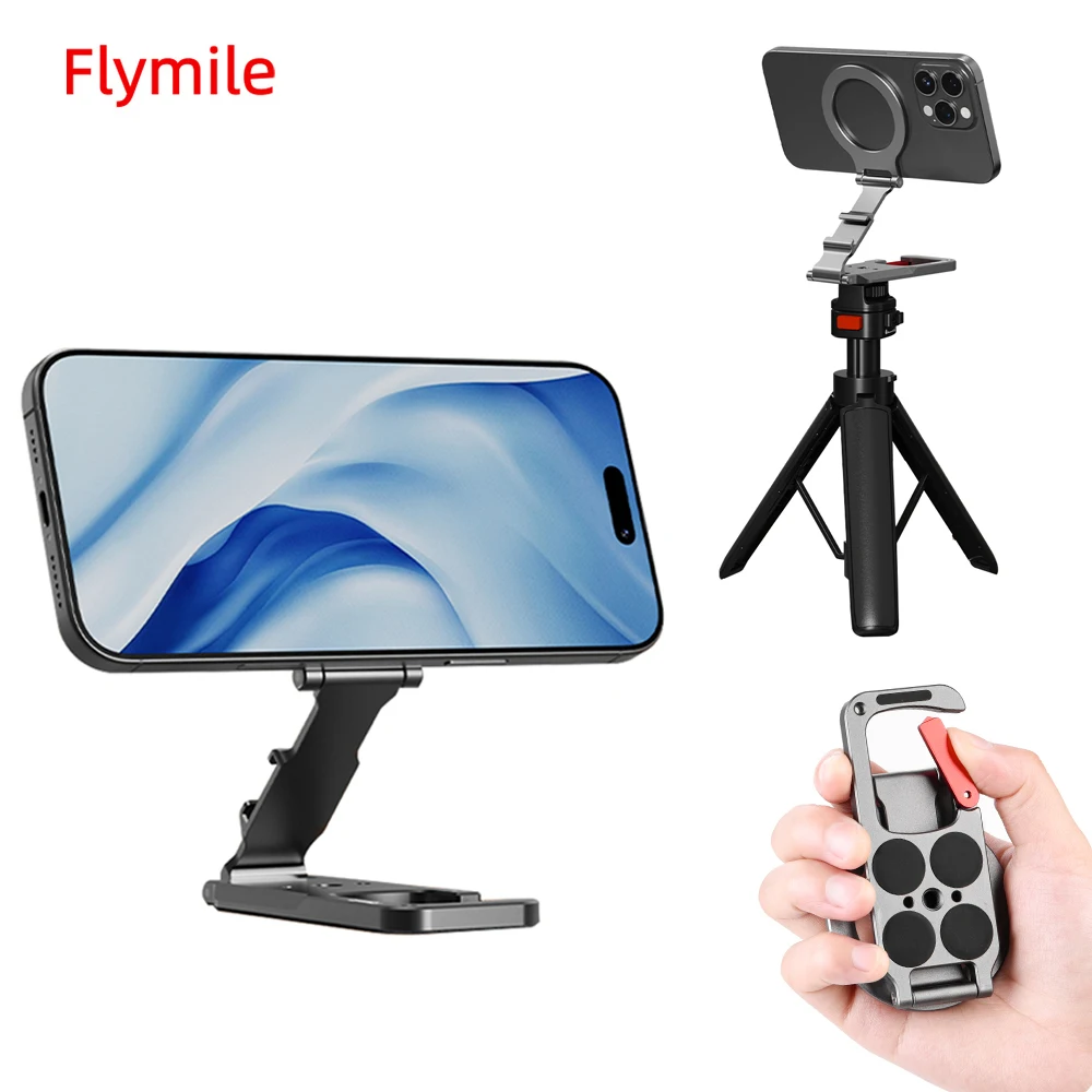 Flymile Magnetic Phone Holder Carabiner Mount for Iphone 18 Pro Max 17 16 15 Accessories Tripod Compatible with MagSafe