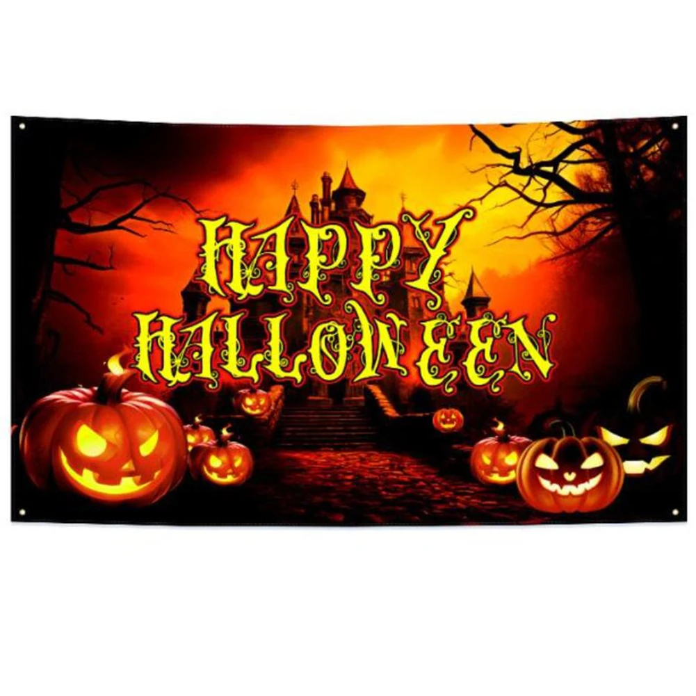 احتفالات الهالوين 180 × 110 سم 70.8 × 43 بوصة خلفية كبيرة جدًا لحفلة الهالوين ألوان زاهية سهلة التركيب
