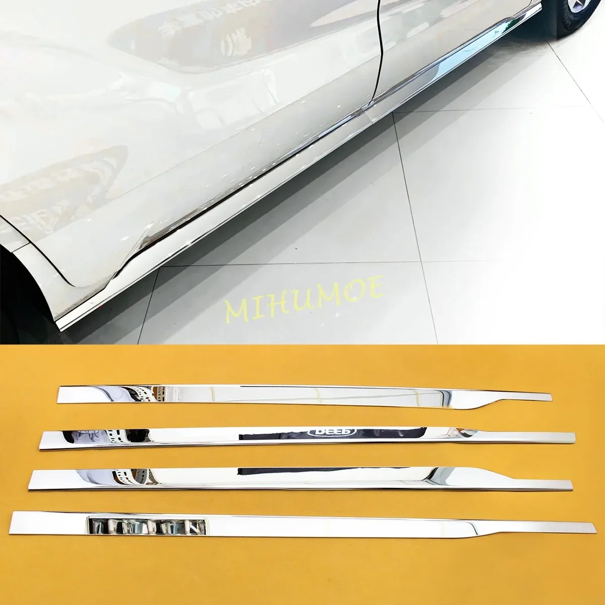 4Pcs Stainless Steel Exterior Car Door Body Side Skirts Molding Strips For Toyota Sienna Accessories 2024 2023 2022 2021