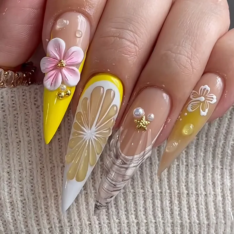 1 doos 3D Zijbloem Acryl Gesneden Bloem Ontwerp Decoratie Sieraden Accessoires Nagel Glanzende Steentjes DIY Benodigdheden