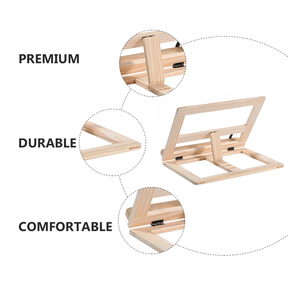 

1Pcs Desk Book Stand Premium Wood Reading Rack for Home School University Music Room Portable Foldable Book Holder for All Ages