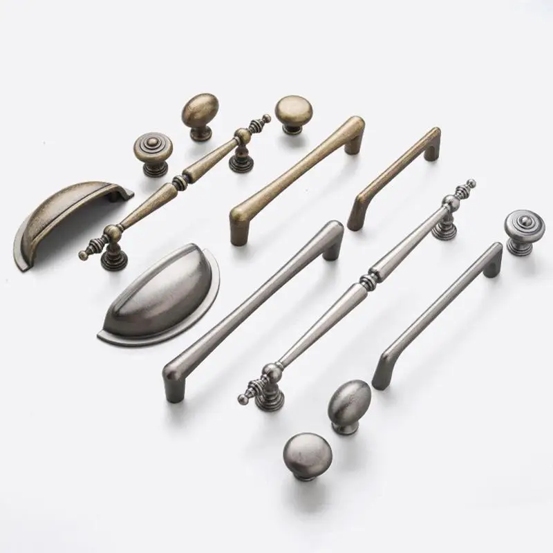 Antiker Bronze-Schubladengriff, Rostfreier Retro-Aluminiumgriff für Schrank, Kleiderschrank, Aufbewahrungstür, Schlafzimmermöbel-Upgrade – Detail 12