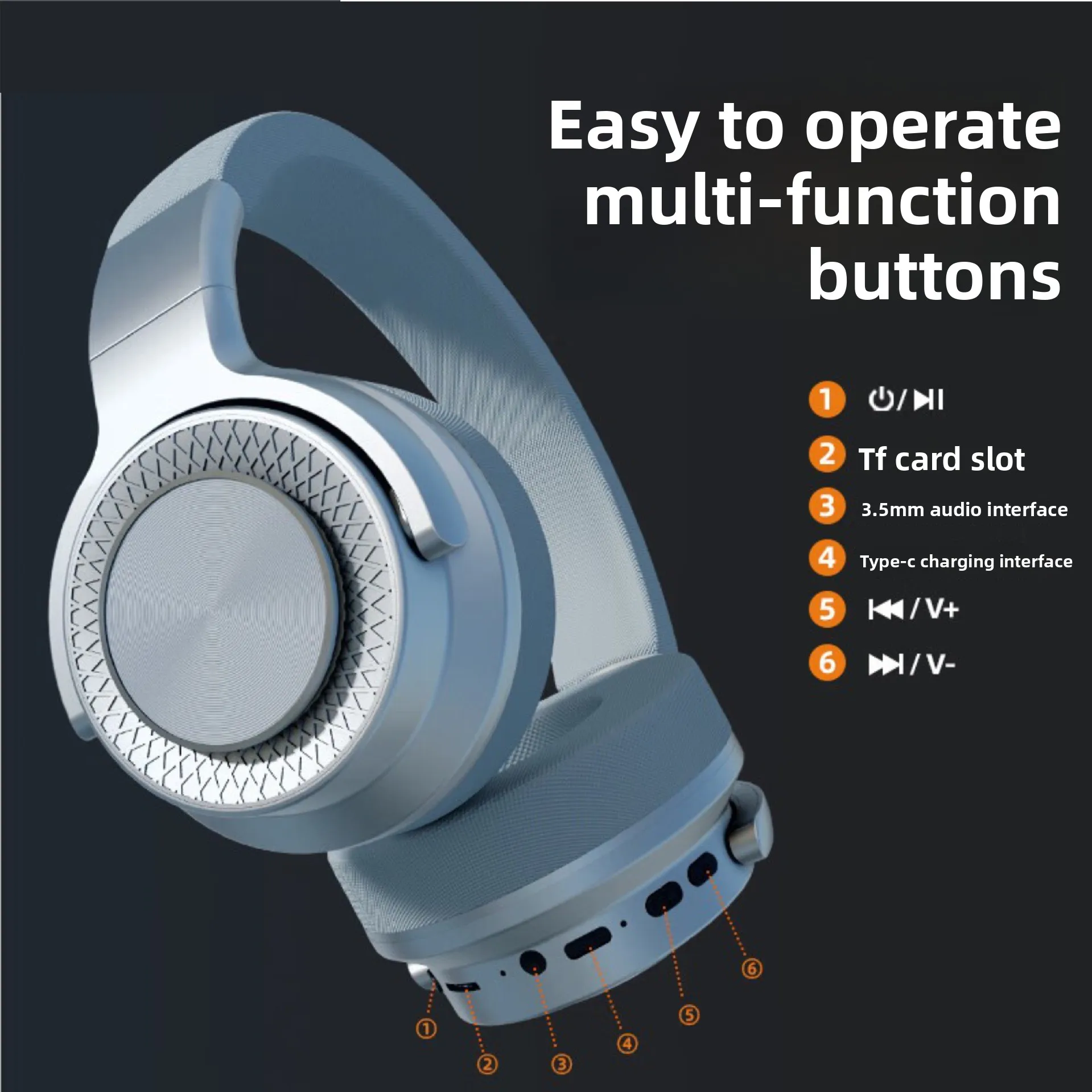 

Новая Bluetooth-гарнитура с креплением на голову, стереогарнитура для игр, FM-радио, складная, беспроводная, с сабвуфером, длительное время работы от батареи