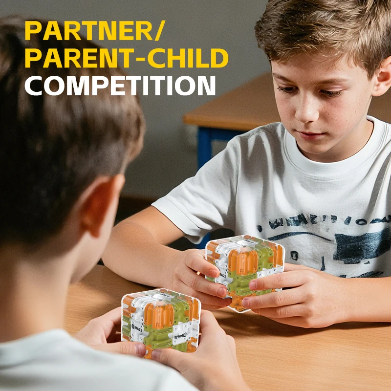 3D 迷路マジックキューブ六面透明パズルスピードキューブキューブ迷路のおもちゃ子供の教育玩具誕生日パーティーギフト