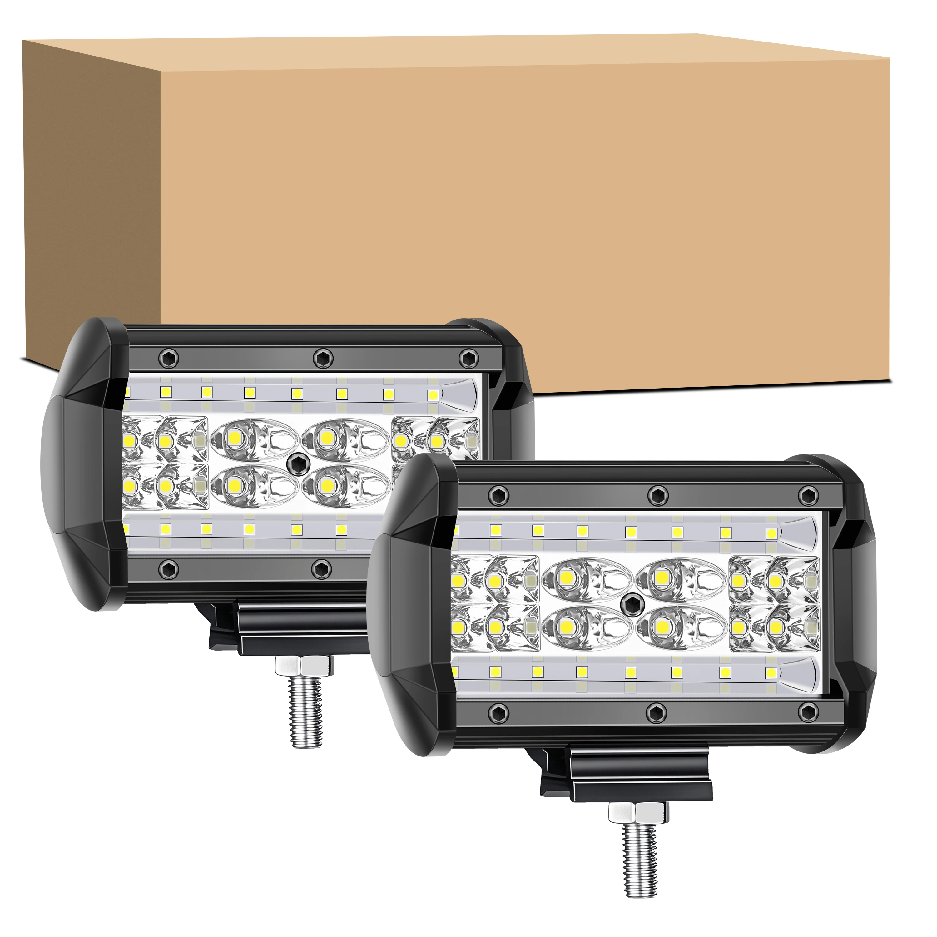 

Светодиодные модули, 2 шт., 5-дюймовые квадратные светодиодные фары с комбинированным лучом (точечный/рассеянный) для бездорожья, противотуманные фары для грузовиков, квадроциклов, UTV, внедорожников