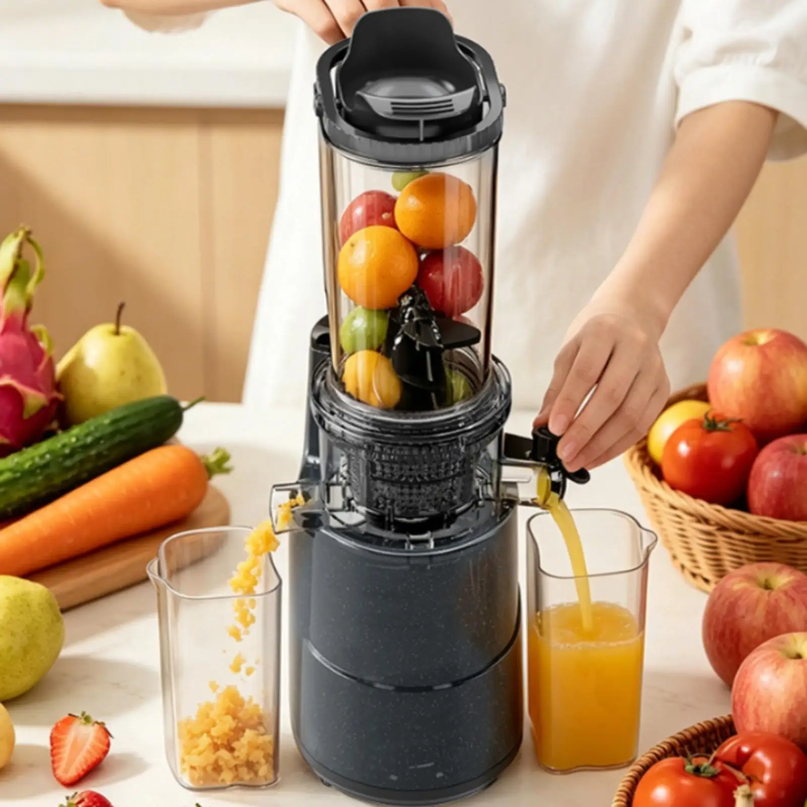 Slow Masticating Juicer Electric Fruit Vegetable Juice Extractor Machine Cold Press with Slow Masticating Juicer Electric Fruit Vegetable Juice Extractor Machine Cold Press with