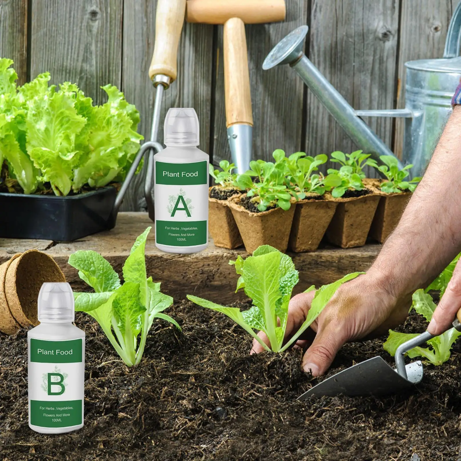Fertilizer for Plants Plant Food A B Hydroponics Supplies 2 Piece Solution Growing System Accessories for Vegetables Fruits