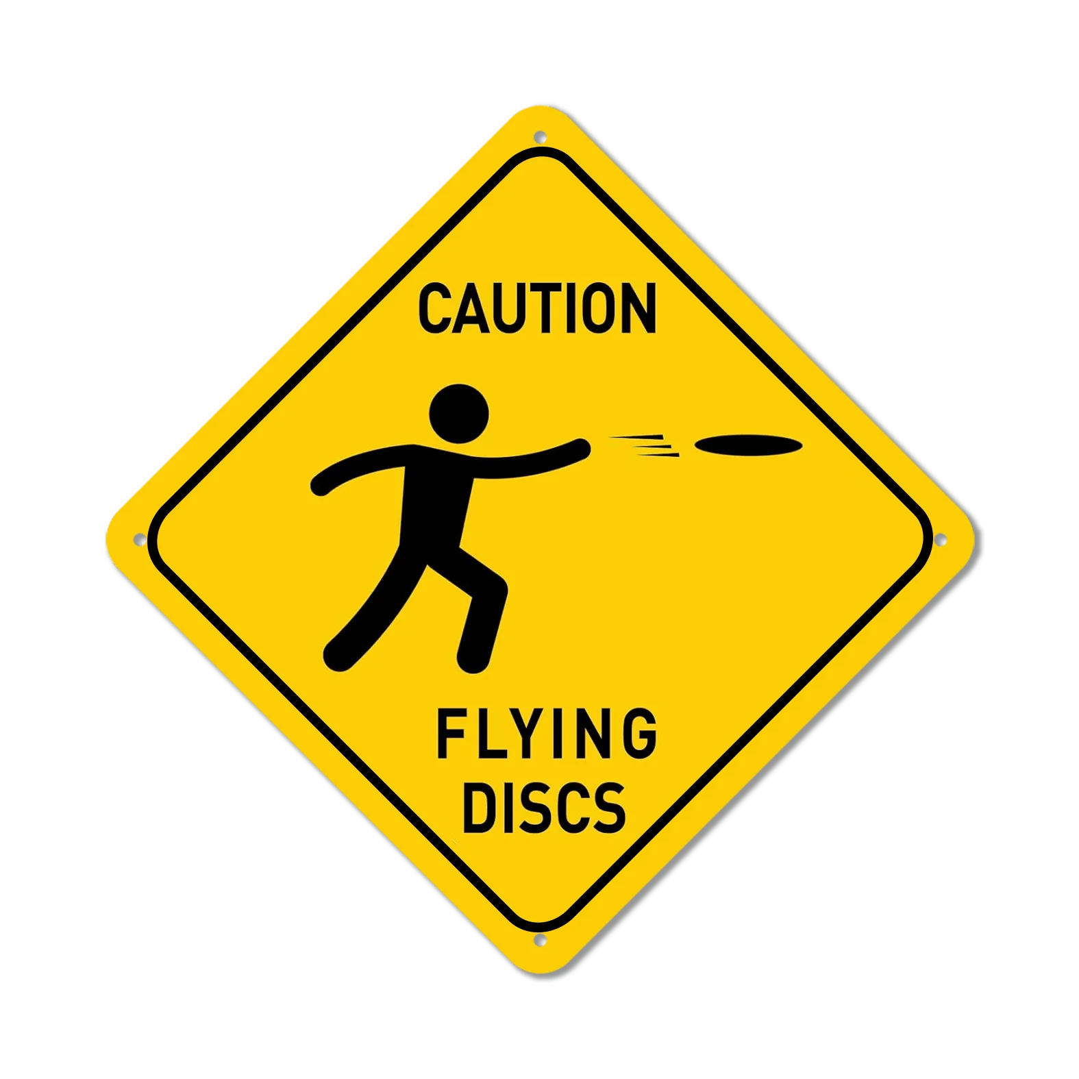 Warning Frisbee; Fun Road Sign; Disc Golf Marker