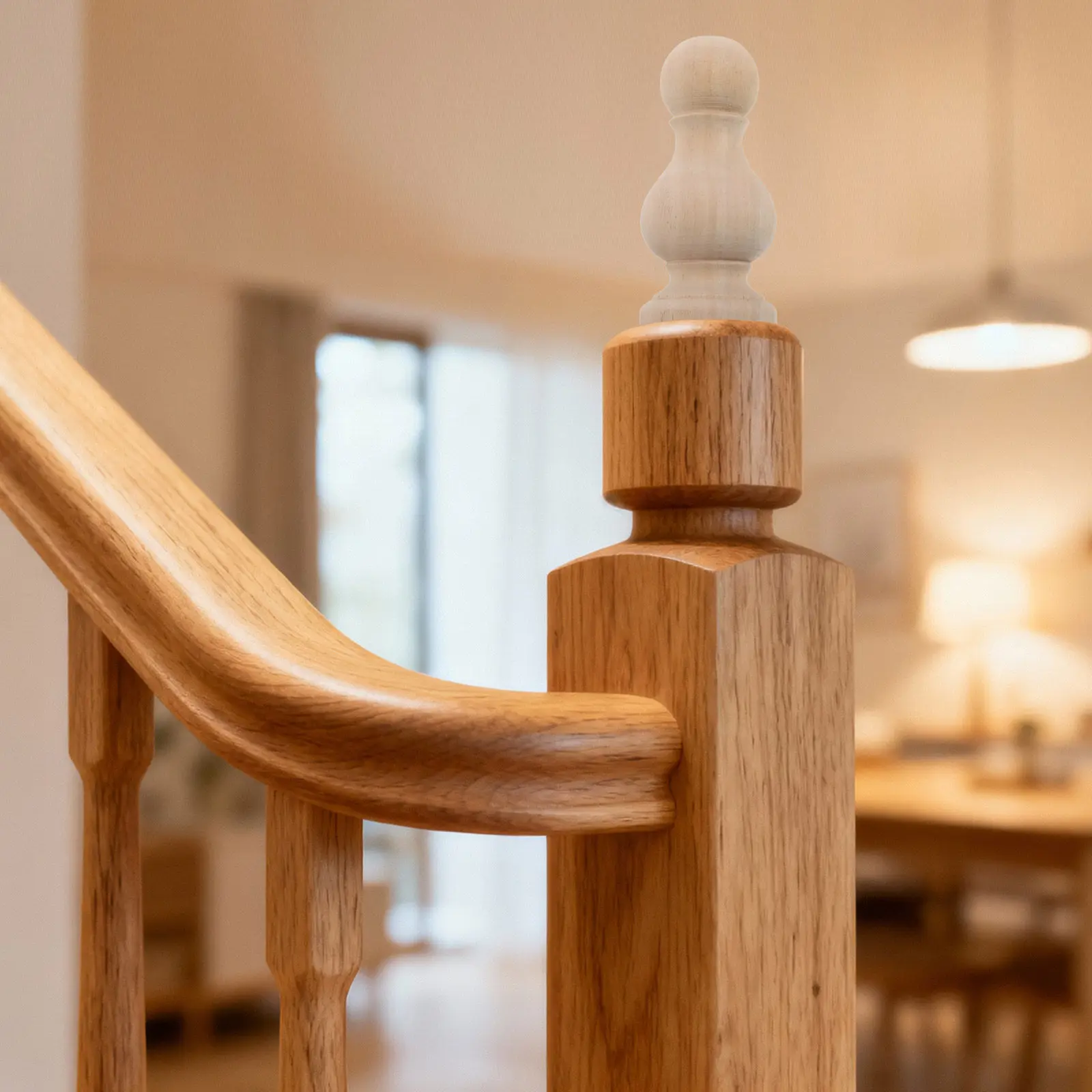 Unfinished Solid Hardwood Round Wood Ball Finials 6.3in for Bed Posts Staircase Balusters Furniture DIY Decorative Toppers
