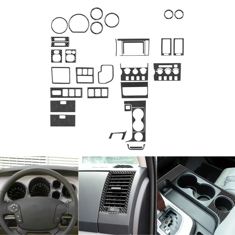 Car Interior Decoration Accessories Carbon Fiber Protection Sticker For Toyota Tundra 2007 2008 2009 2010 2012 2013