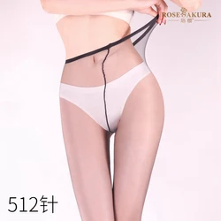 Air 0D Ultra Thin 512-needle Transparent Pantyhose Women's Thin Sexy Black Toe Tights Fixed Foot Passion Silk Stockings Lingerie