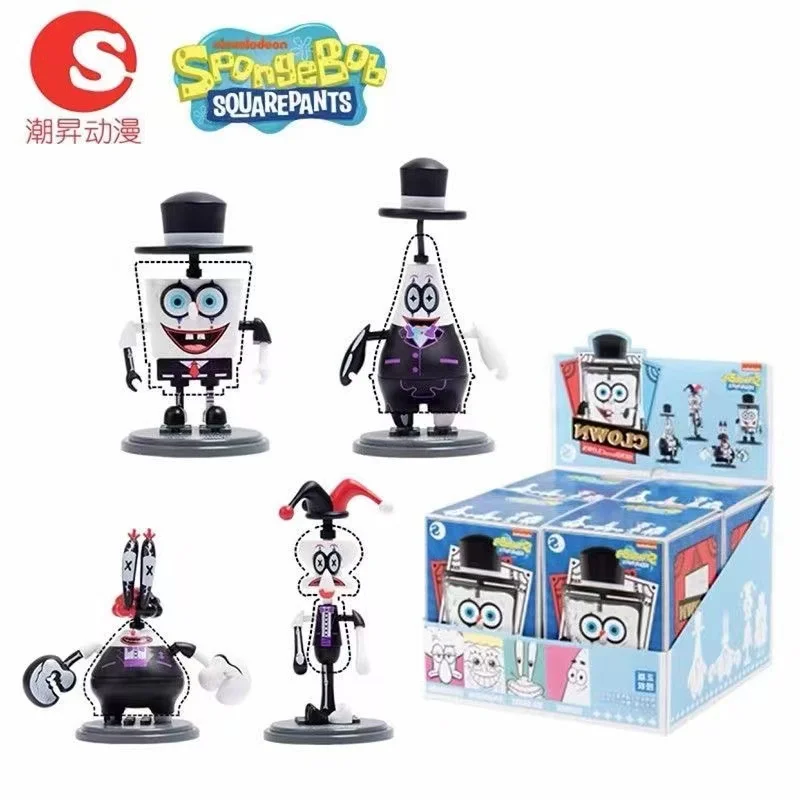 Figura de acción de Bob Esponja Squarepants, caja ciega de Patricio, modelo de medio esqueleto, caja misteriosa, decoración, juguete para niños, regalo