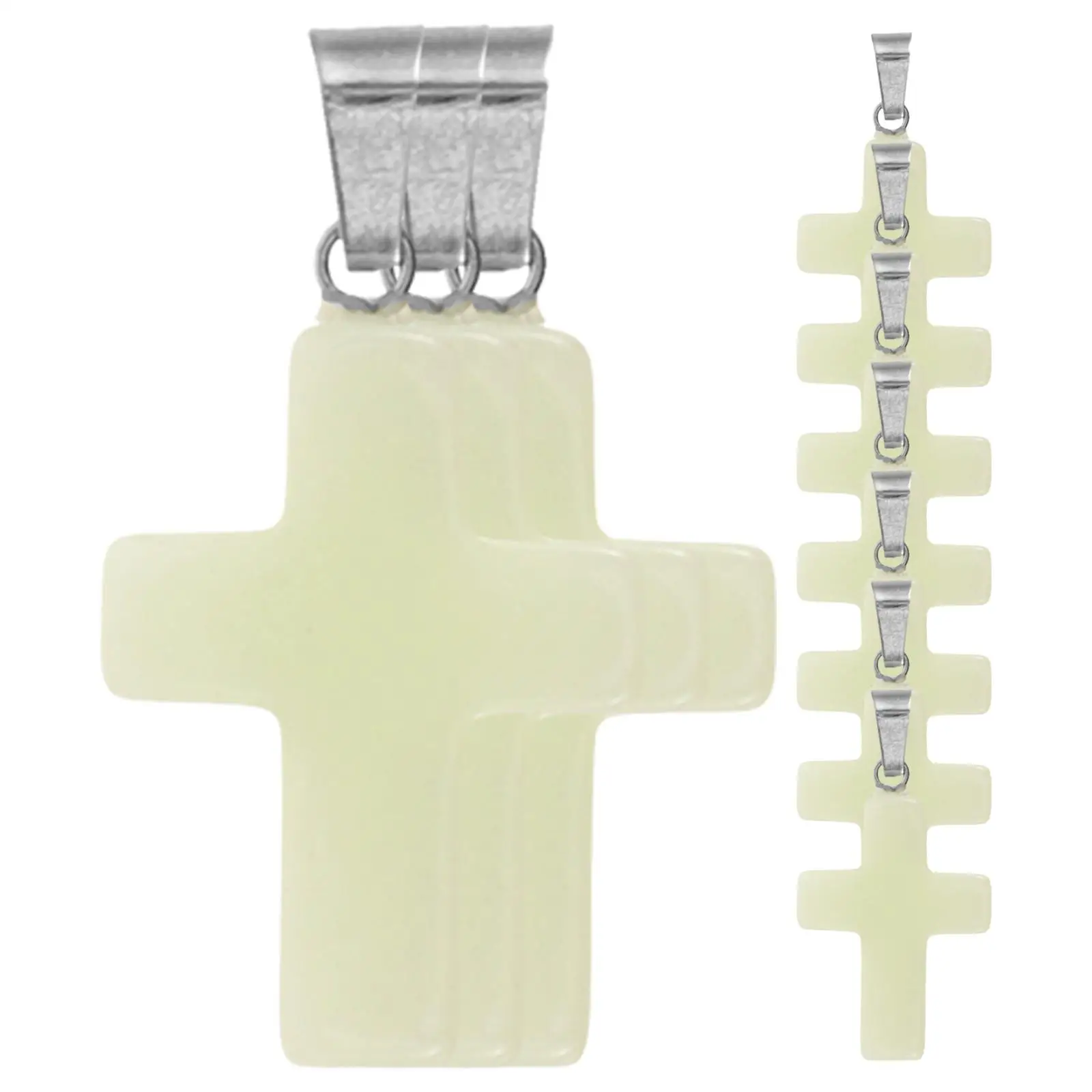 

10 Pcs Necklace Luminous Stone Pendant Miniature Cross Charm Bracelet Decors Gemstone