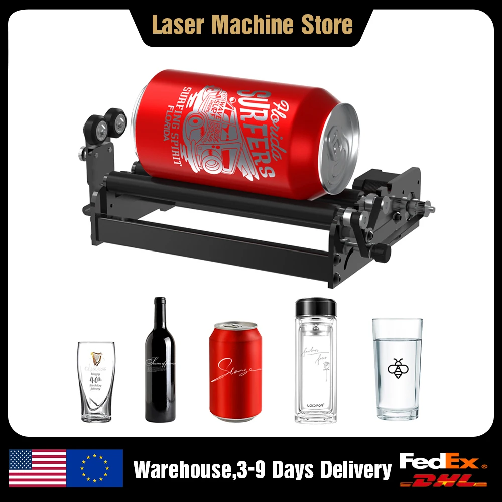 Image of ELIDOR Laser-Gravur-Rotationsroller 4-138mm Zylindrisch mit Y-Achse 360° ° Rotierende Gravurvorrichtung für CNC-Graviermaschine DIY