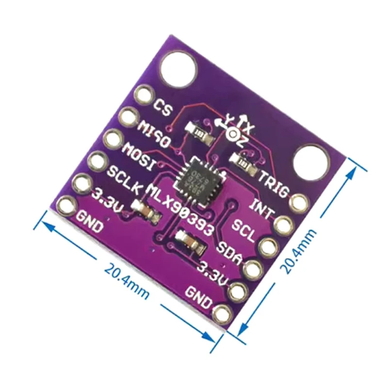 B34B-MLX90393 3D Digital Hall Sensors 3D Position Of The Rotational Angular Displacement Sensor Board Contactless