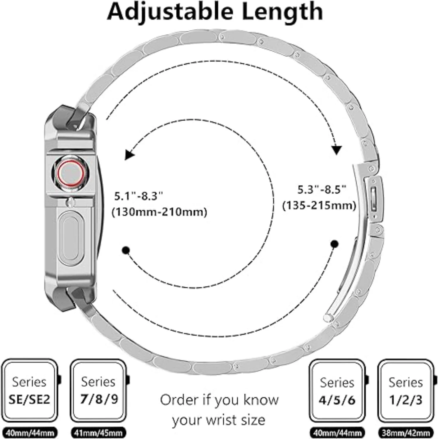 pulseira de metal para Apple Watch Band Ultra 2 49mm 45mm 44mm 42mm 41mm 40mm 38mm pulsera de acero inoxidable iWatch SE 9 8 7 6 5 4 3 2