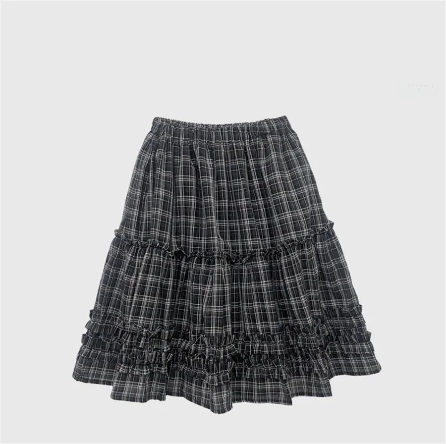 Модный свободный вязаный топ и клетчатая юбка, женский повседневный комплект с длинным светом V-Ne, осень-зима, Новое поступление