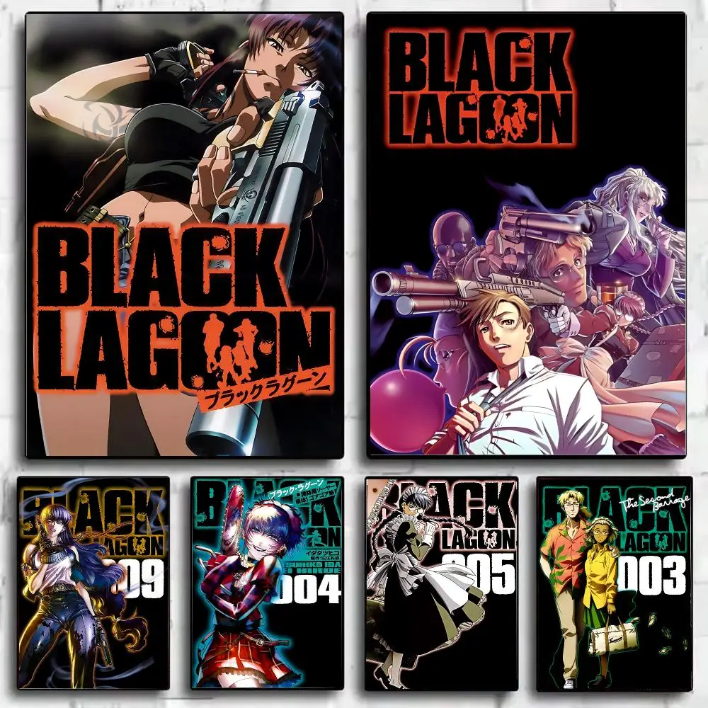 Anime B-Black L-Lagoon Poster HD Wall Art Print for Bedroom Living Room Office Bar Modern Aesthetic Home Decor