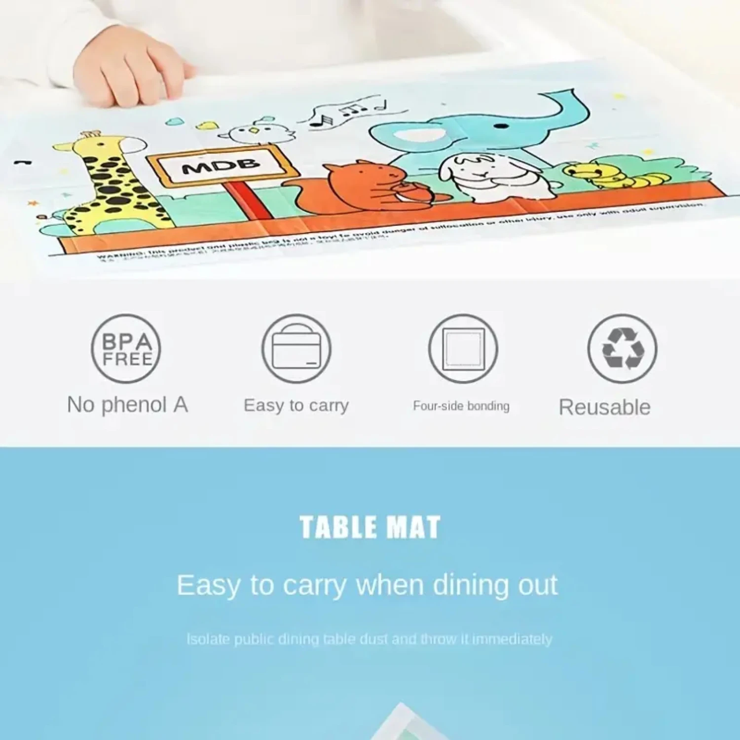 30 Pieces, Infant Disposable Tablecloth, Waterproof, Oil-proof, Wash-free, Portable, Eating Out, Student Table Mat, Placemat
