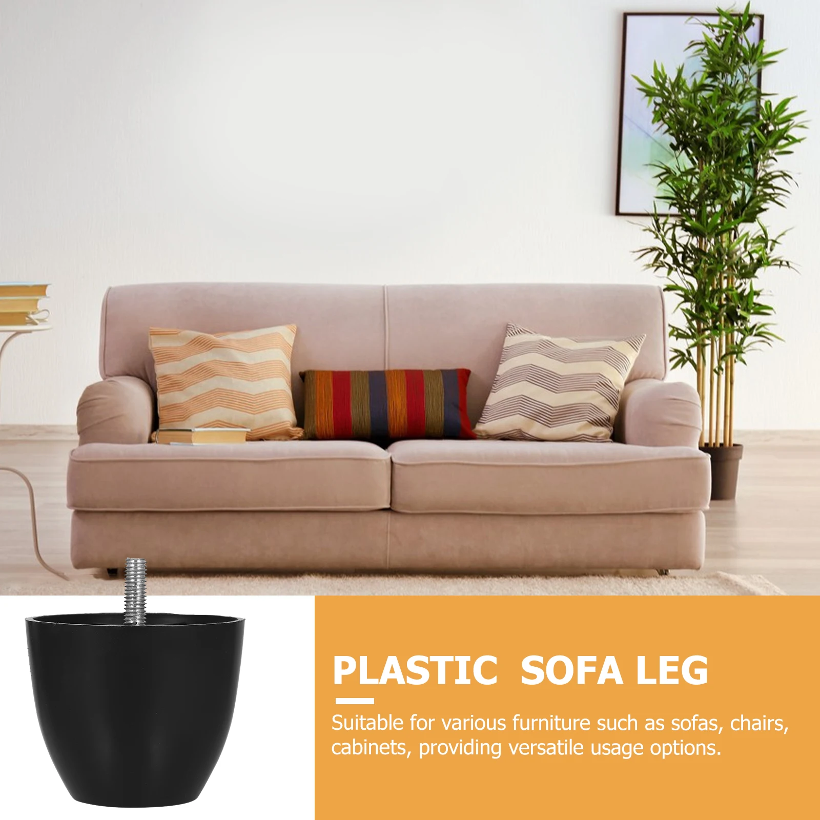 

4pcs Furniture Feet Plastic Chair Sofa Bed Support Legs Adjustable 72x60mm Sturdy Easy Installation Home Use Table