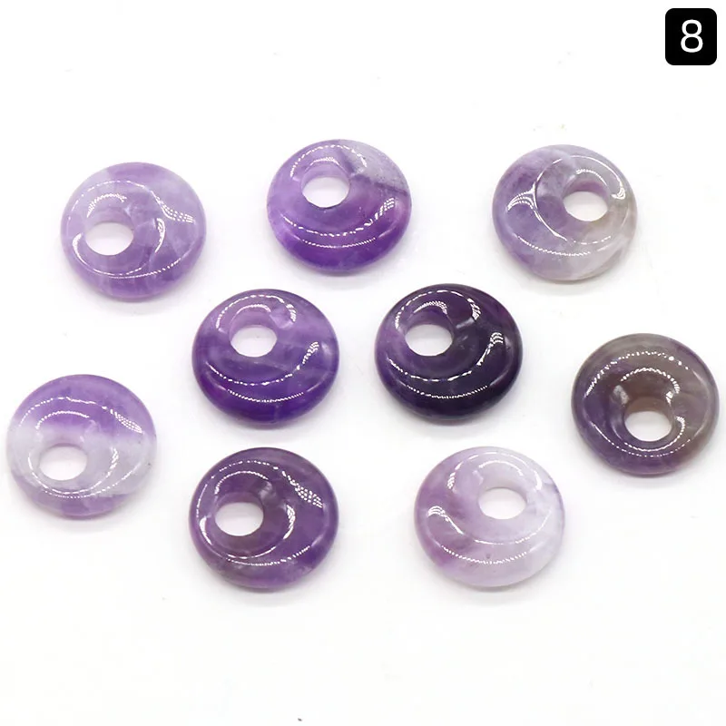 

10pcs Natural Agate Stone Big Hole Beads Amethyst Green Aventurines Beads for Making DIY Jewerly Necklace Earrings Bracelet 18mm