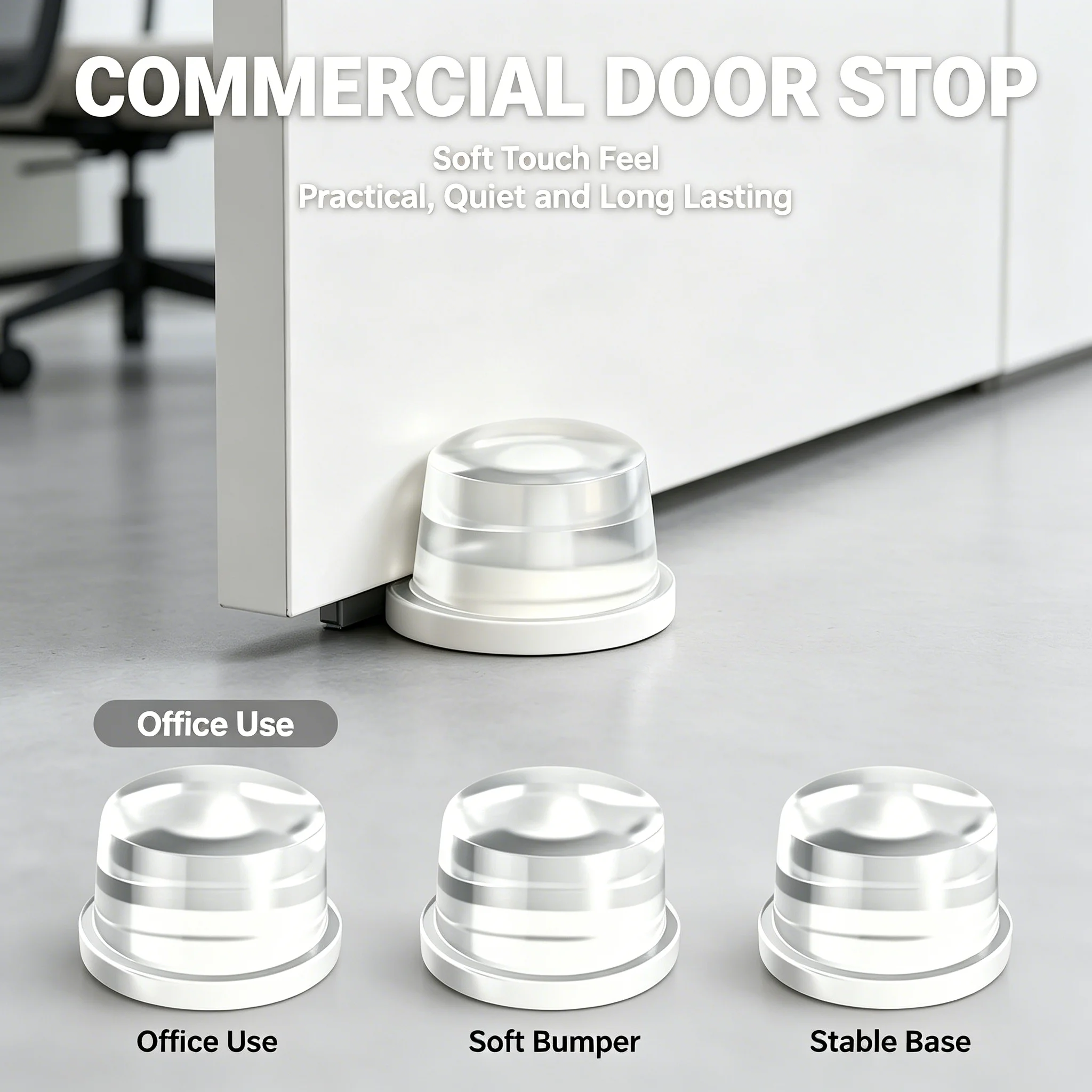 1‑8Pcs Shock‑Absorbing Transparent Silicone Door Stopper No Drill Anti‑Impact Pad Safety Door Stop Home Office Use