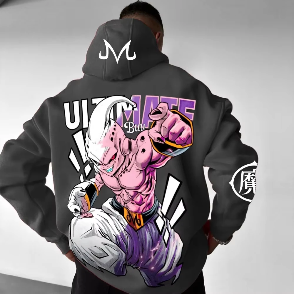 

Мужская толстовка с принтом Dragon Ball Majin Buu в стиле аниме, осень/зима, новый сезон, уличная одежда, повседневный свободный повседневный пуловер для родителей и детей, топ