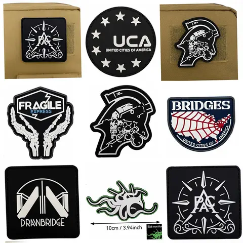 PVC Death Stranding2 Hook and loop patches Morale Chapter game Outdoor clothing backpack diy patch noctilucent badge Stickers