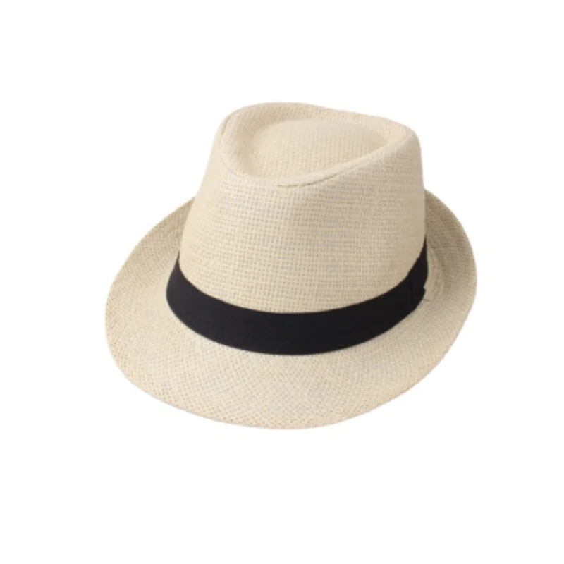 

1PC Top Hat Cotton Linen Solid Jazz Hat Men's English Gentleman Hat Versatile Casual Sunshade Handsome Gentleman