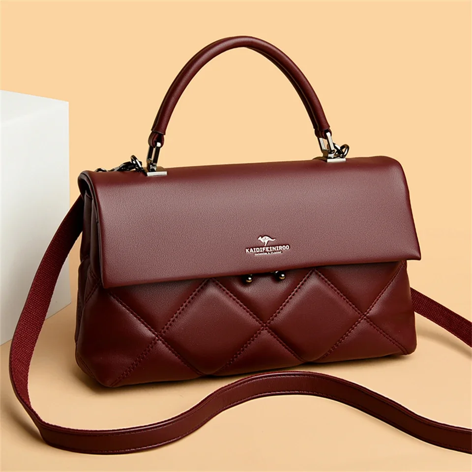 

Women Soft Leather Luxury Designer Top-Handle Bags Solid Color Messenger Bag Small Purses and Handbags Commuting Shoulder Bags