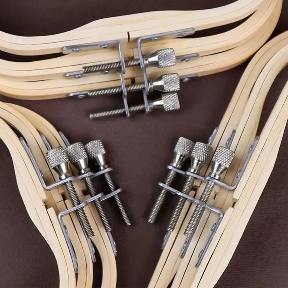 Adjustable Square Embroidery Hoop Set Square Shape Bamboo Wood Stitching Frame Stable Reusable Punch Needle Hoop Needlework