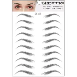 Water Transfer Eyebrow Tattoo Sticker False Eyebrows Waterproof Long Lasting Eyebrow Tattoo Patch Brow Makeup Supplies Tools