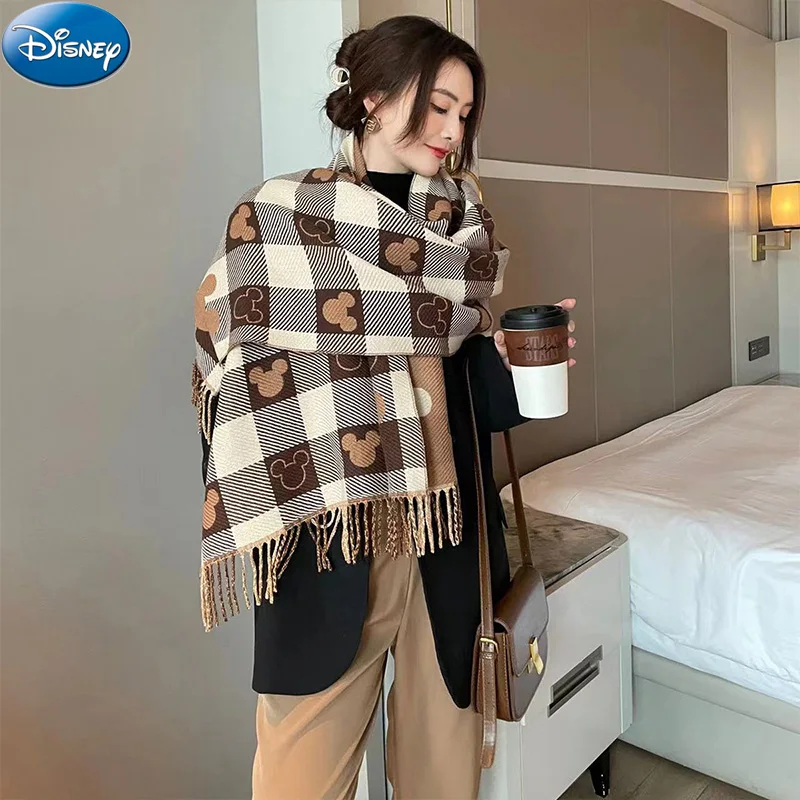 Disney Accessories Scarf Minnie Mouse Mickey Shawl Women Scarves Foulard Blanket Plush Ladies Wraps Christmas Gift Birthday Girl