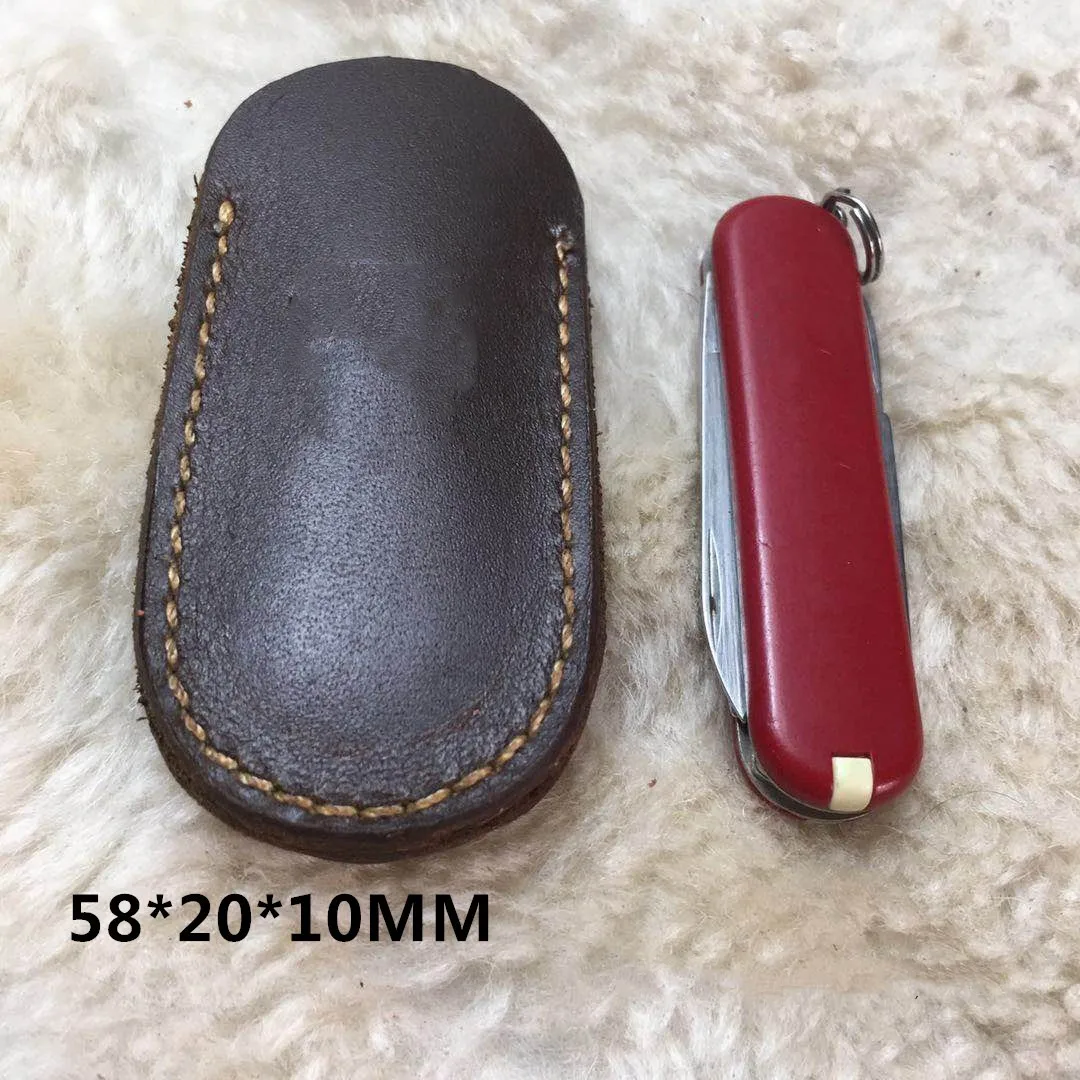 Handmade Camping Scabbard Case Crazy Horse Leather Cover For 58/84/91/111mm Password Wigo Happiest Outdoor Folding Tool